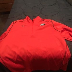 Red Nike UGA 3/4 zip Top